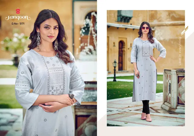 Aaira By Rangoon Viscose Embroidery Kurtis Wholesale Market In Surat